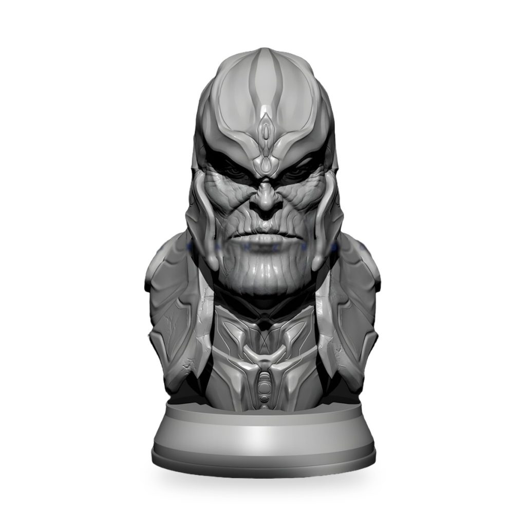 Unpainted bust of Alien Eternal War Lord from Resin Figure Model Kit.