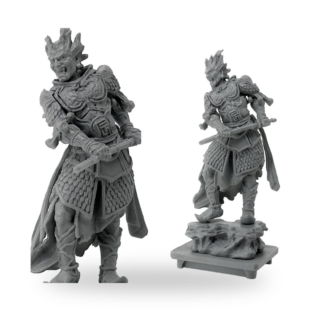 Unpainted GK Ancient Japanese Temple Guard God figure in armor with weapon.
