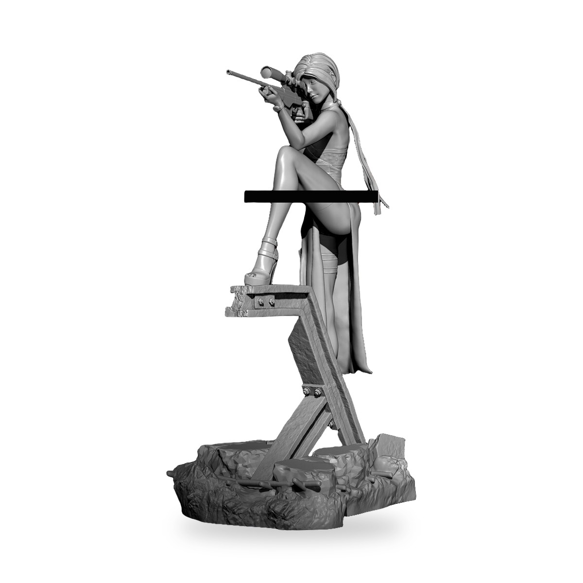 1/24 Female Assassin Sniper Undercover Resin Figure Kit - view 2