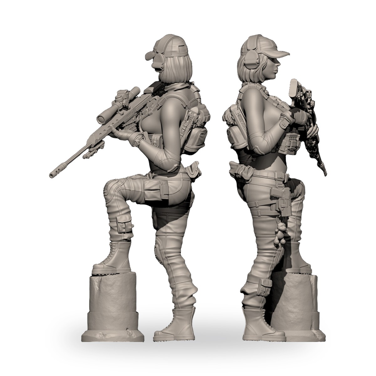 1/24 Female Sniper Sharpshooter Resin Figure Kit - view 2