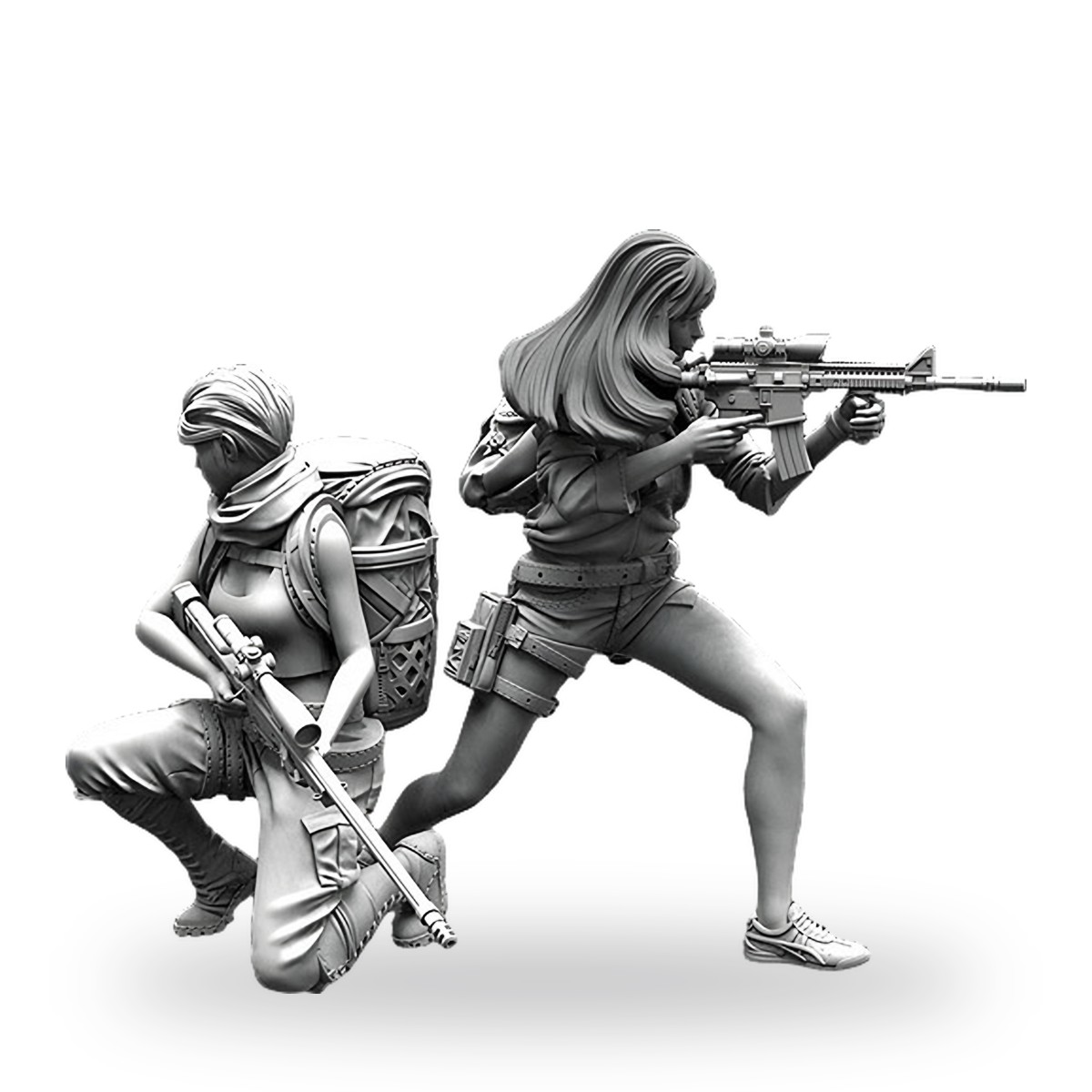1/24 Female Assassin Duo Shooter Assault Resin Figure Kit - view 2