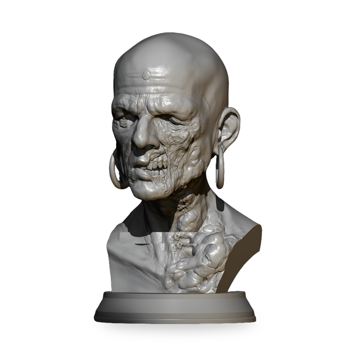 55mm Burnt Face Monk Resin Figure Kit - view 2