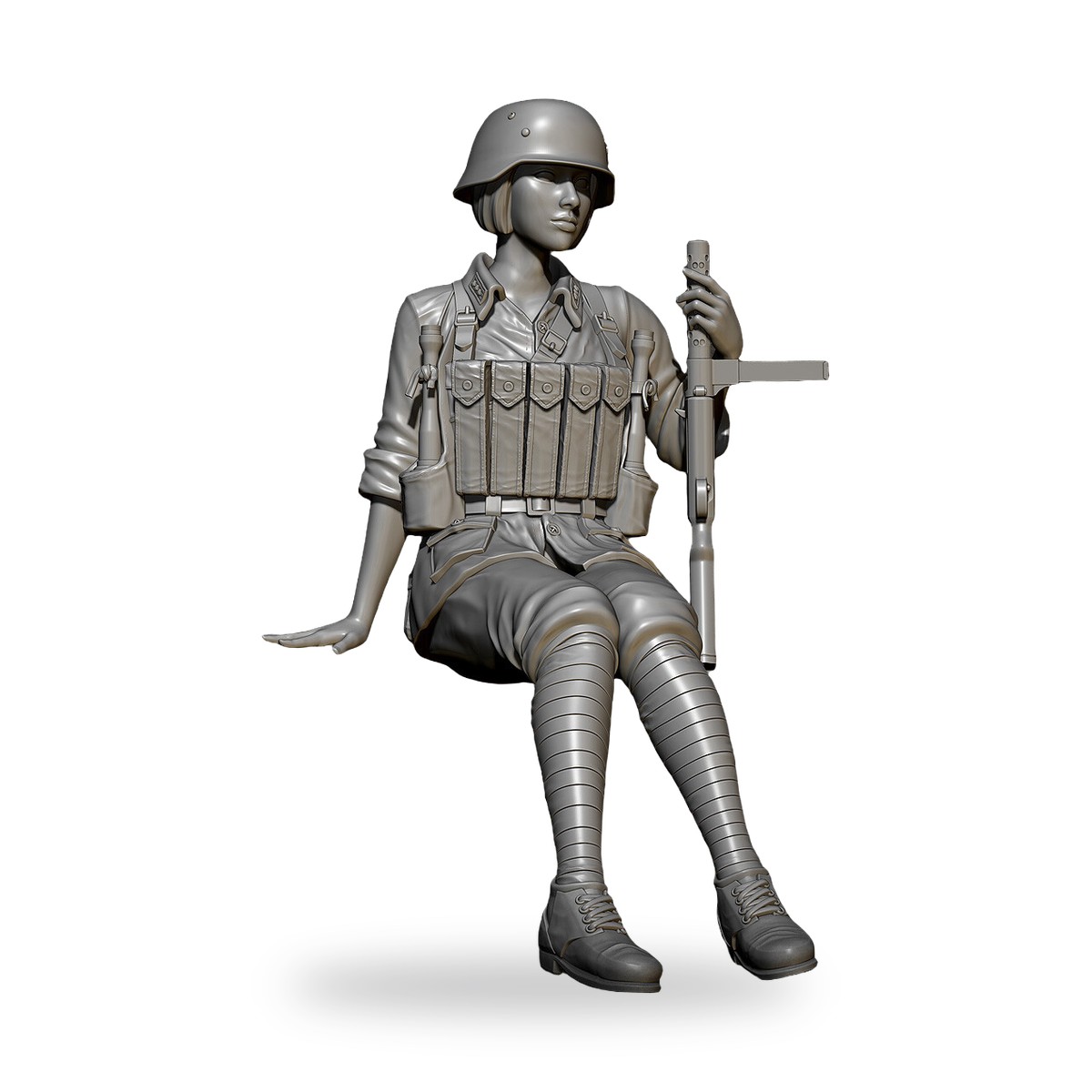 1/35 Armed Female Officer Resin Figure Model Kit - view 2