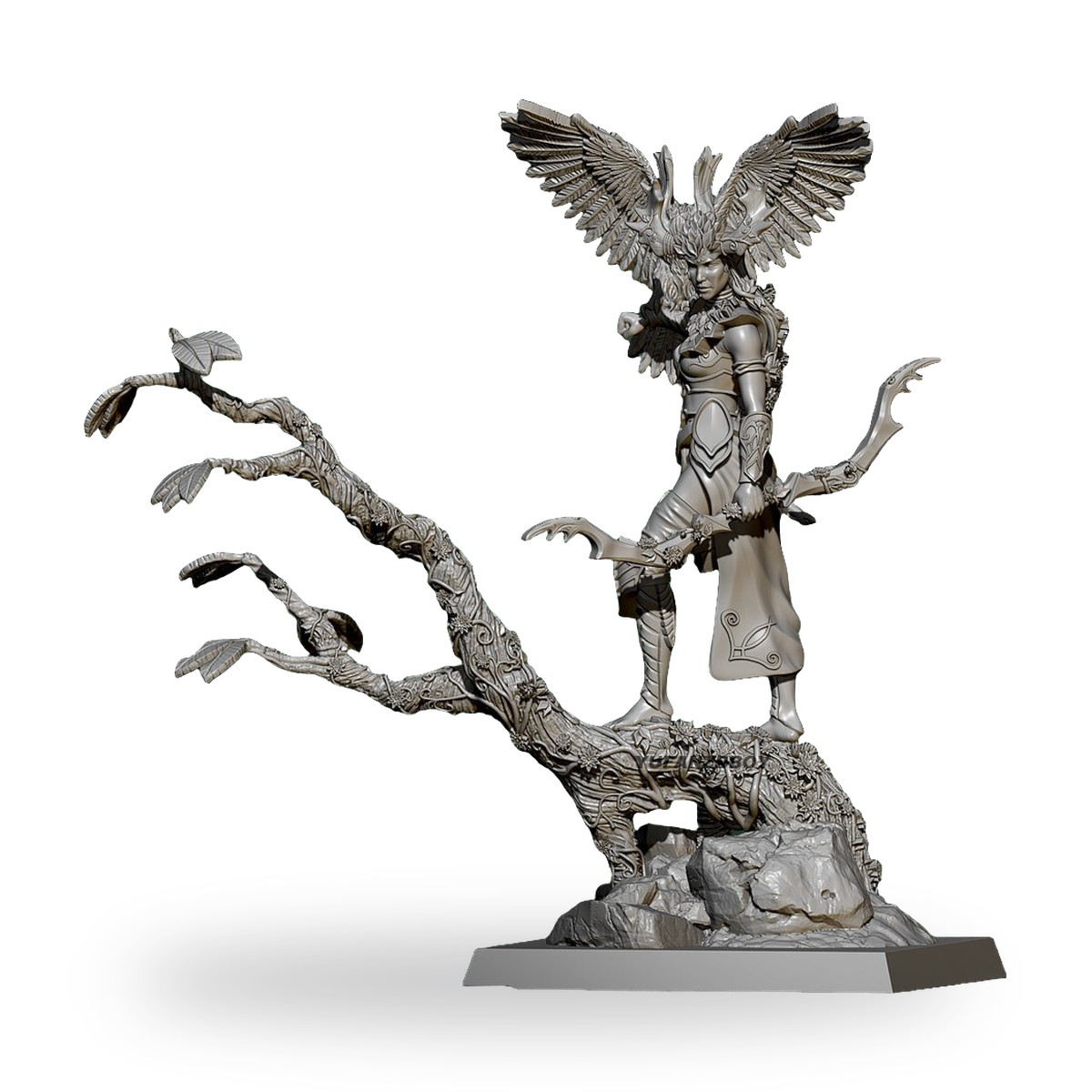 Ancient Elves Huntress Archer Falcon Resin Figure Kit - view 2