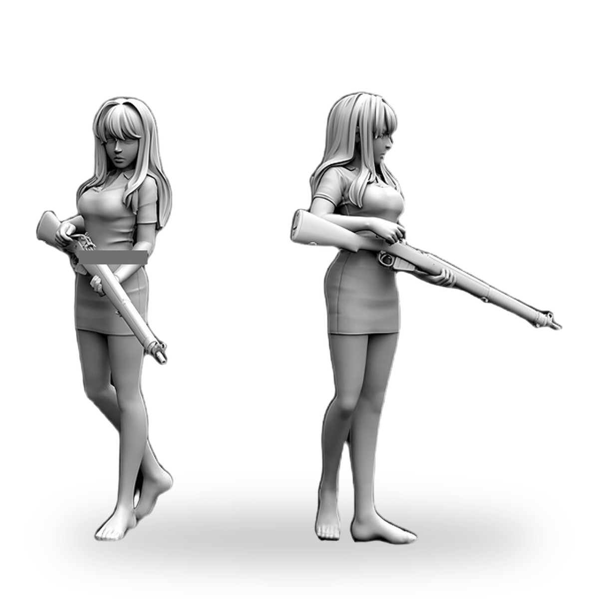 1/24 Resin Figure Kit Pin-Up Girl Shotgun Shooter Model - view 2