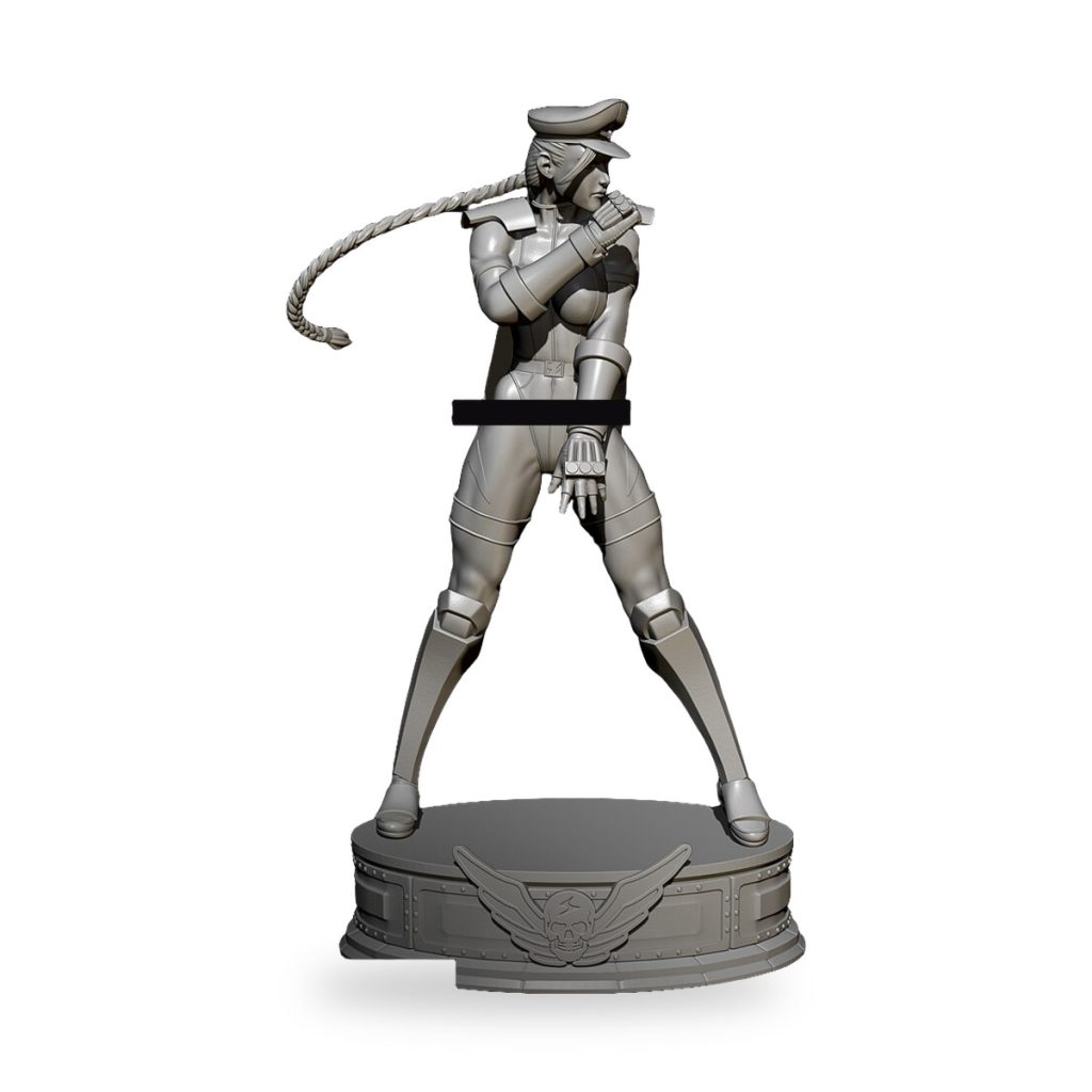 Unpainted Street Fighter Chun-Li GK figure in combat stance on base.
