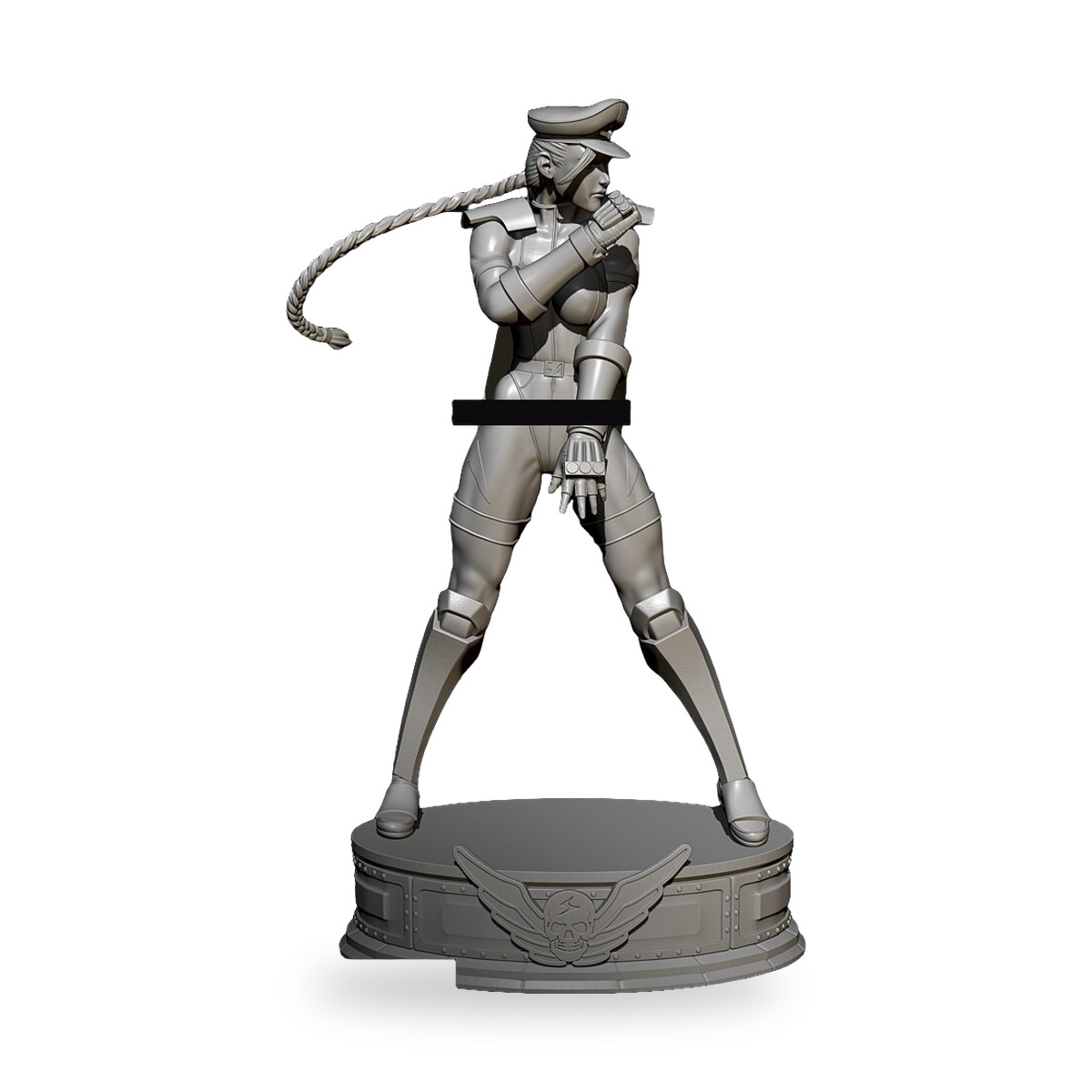 Unpainted Street Fighter Chun-Li GK figure in combat stance on base.