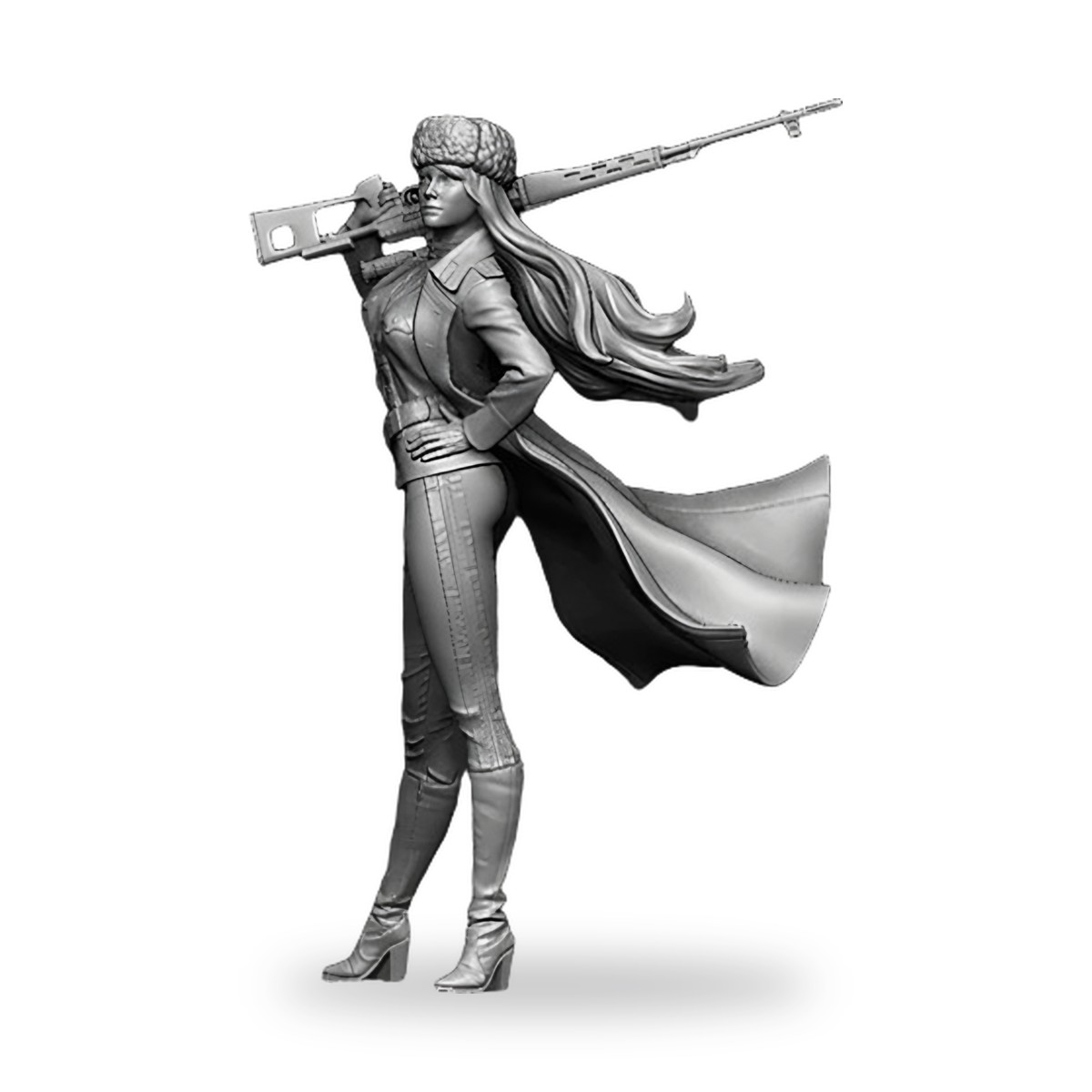 1/35 Russian Female Sniper Resin Figure Model Kit - view 2