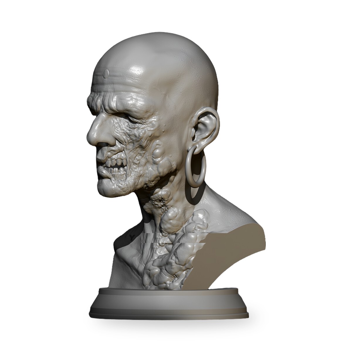 55mm Burnt Face Monk Resin Figure Kit - view 3