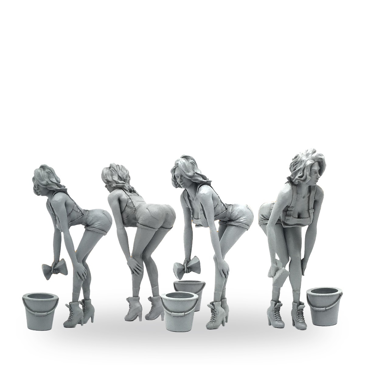 1/35 Classic Beauty Car Wash Girl Resin Figure Kit - view 2