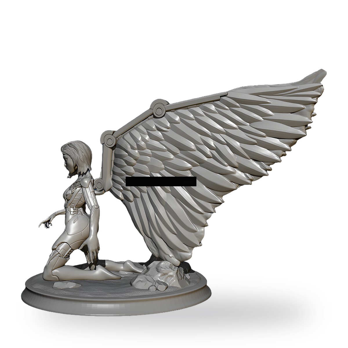 50mm Fallen Angel Robot Cyborg Mecha Wings Resin Figure Kit - view 3