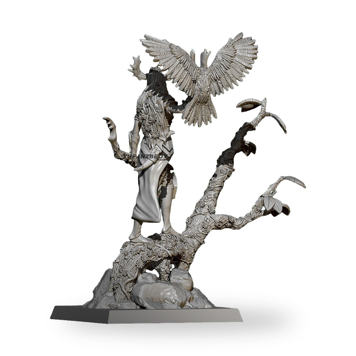 Ancient Elves Huntress Archer Falcon Resin Figure Kit - view 3