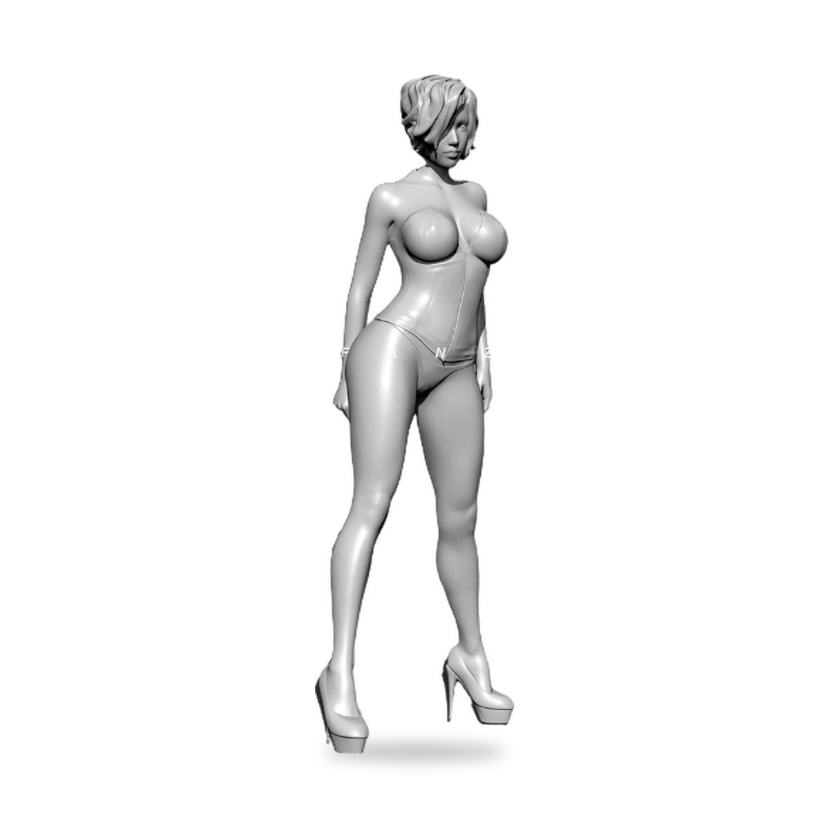 Pin-Up Runway Model Kit Female Short Hair Resin Figure - view 3