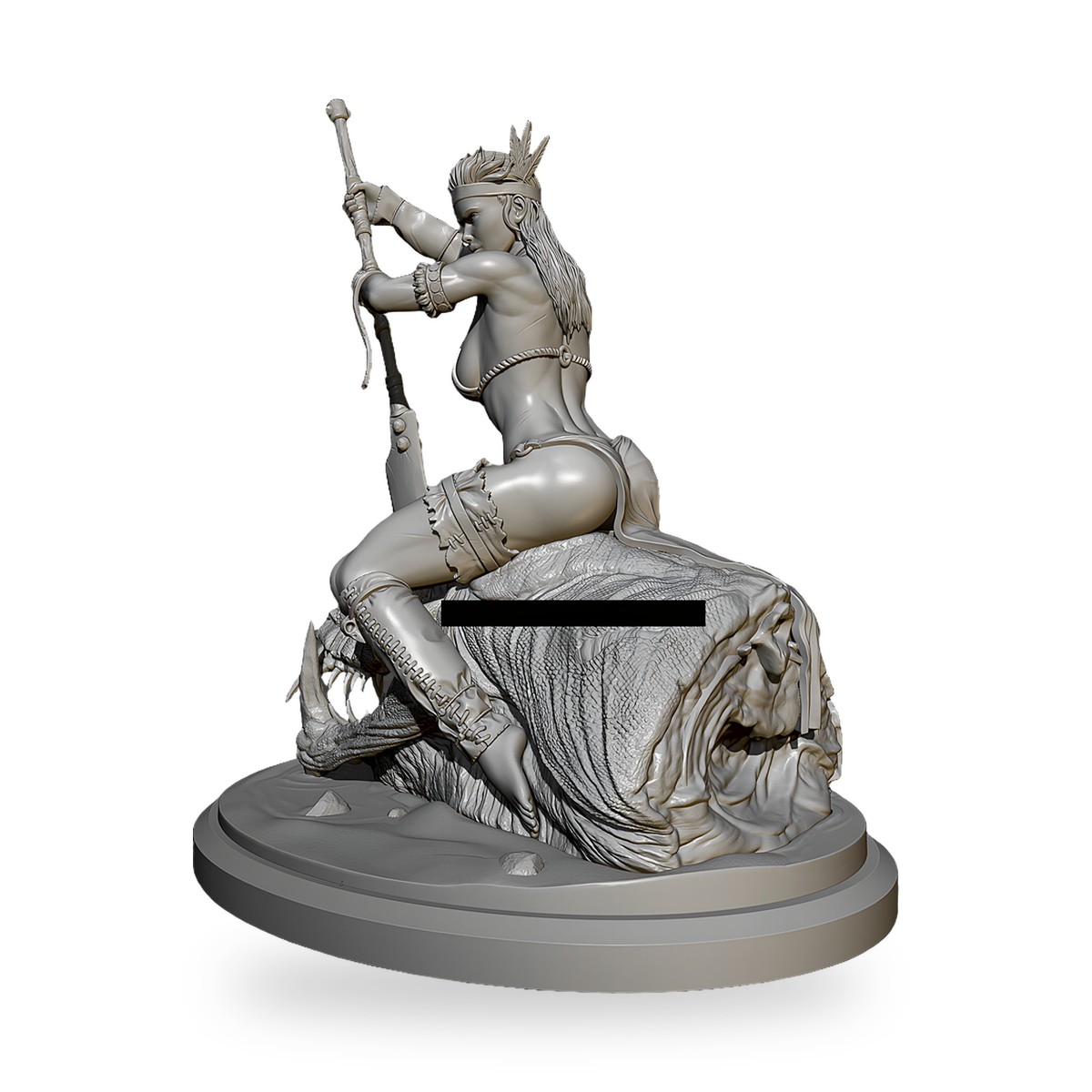1/24 Fantasy Dragon Slayer Hunter Tribal Resin Figure Kit - view 3