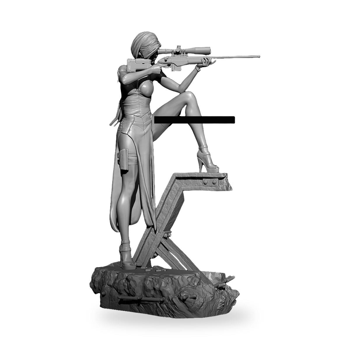 1/24 Female Assassin Sniper Undercover Resin Figure Kit - view 3