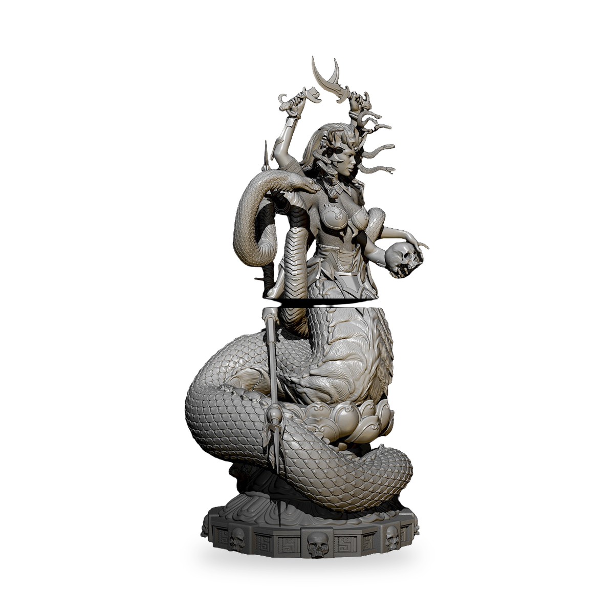 1/24 Snake Goddess GK Nagi Serpent Guard Resin Figure Kit - view 3