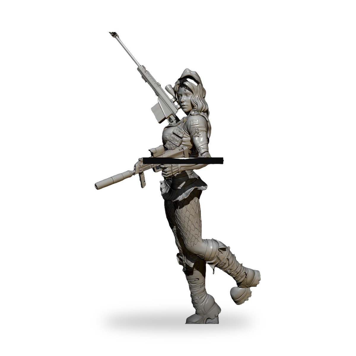 1/24 Female Mercenary Sharpshooter Resin Figure Kit - view 2