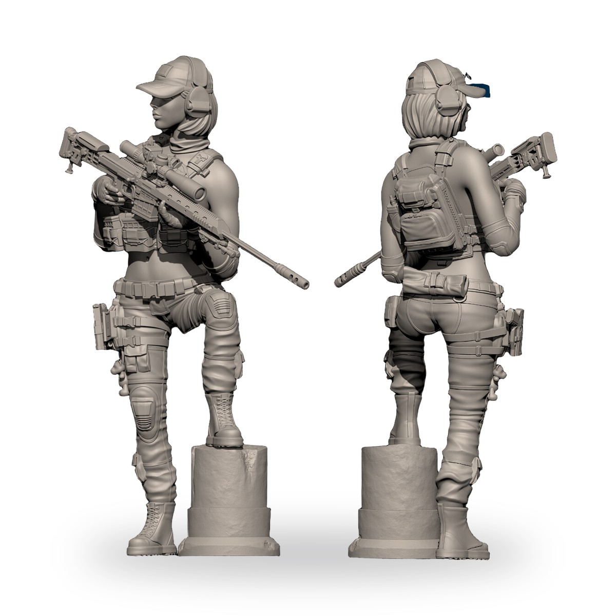 1/24 Female Sniper Sharpshooter Resin Figure Kit - view 3