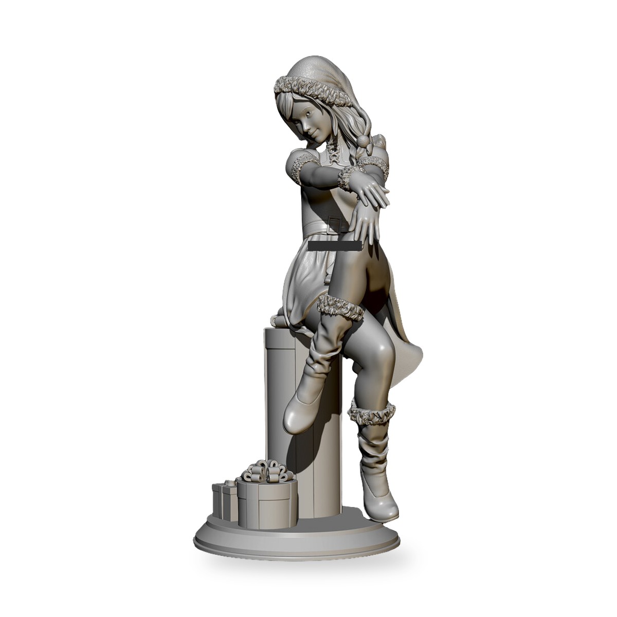 Pin-Up Santa Party Girl Resin Figure Kit - view 3