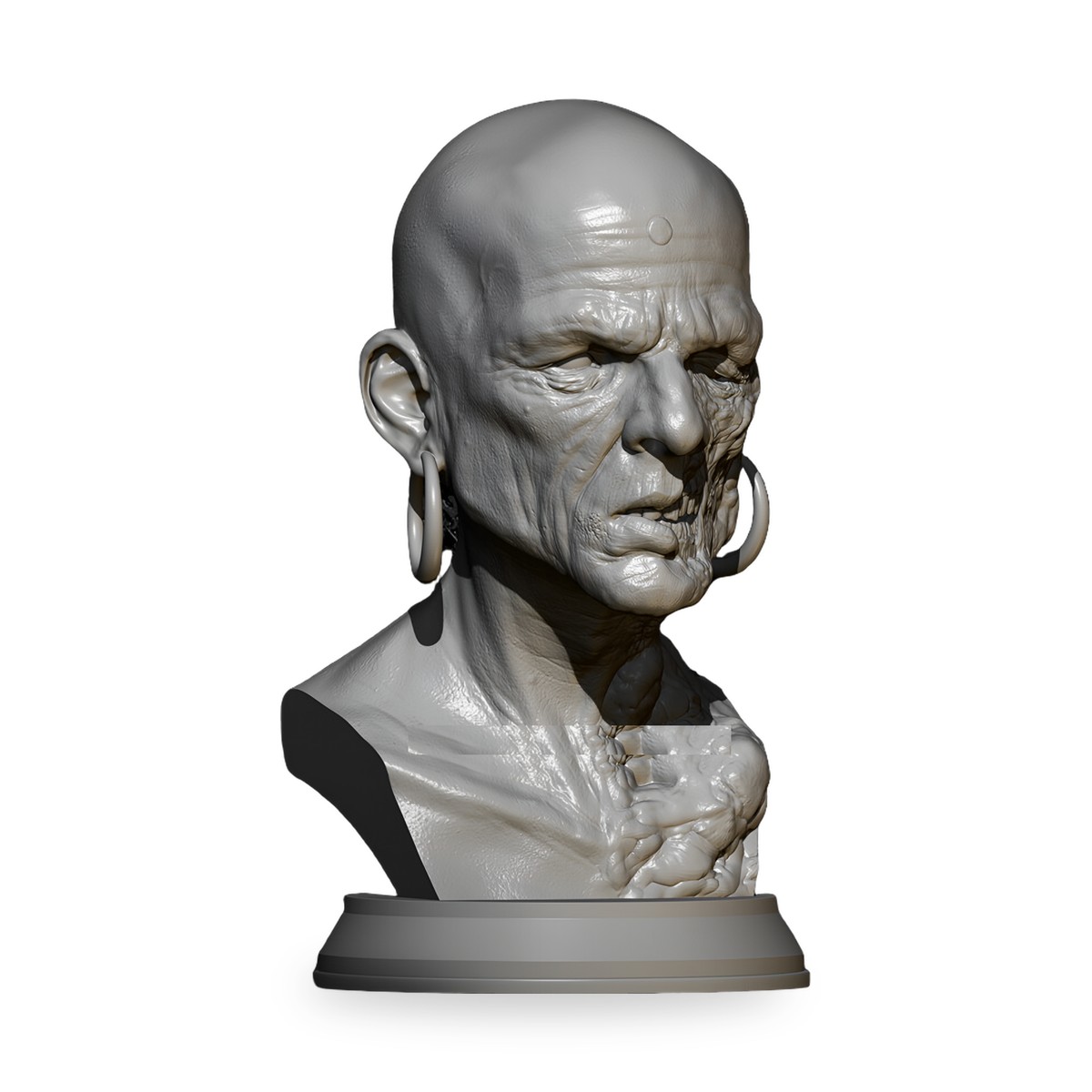 55mm Burnt Face Monk Resin Figure Kit - view 4