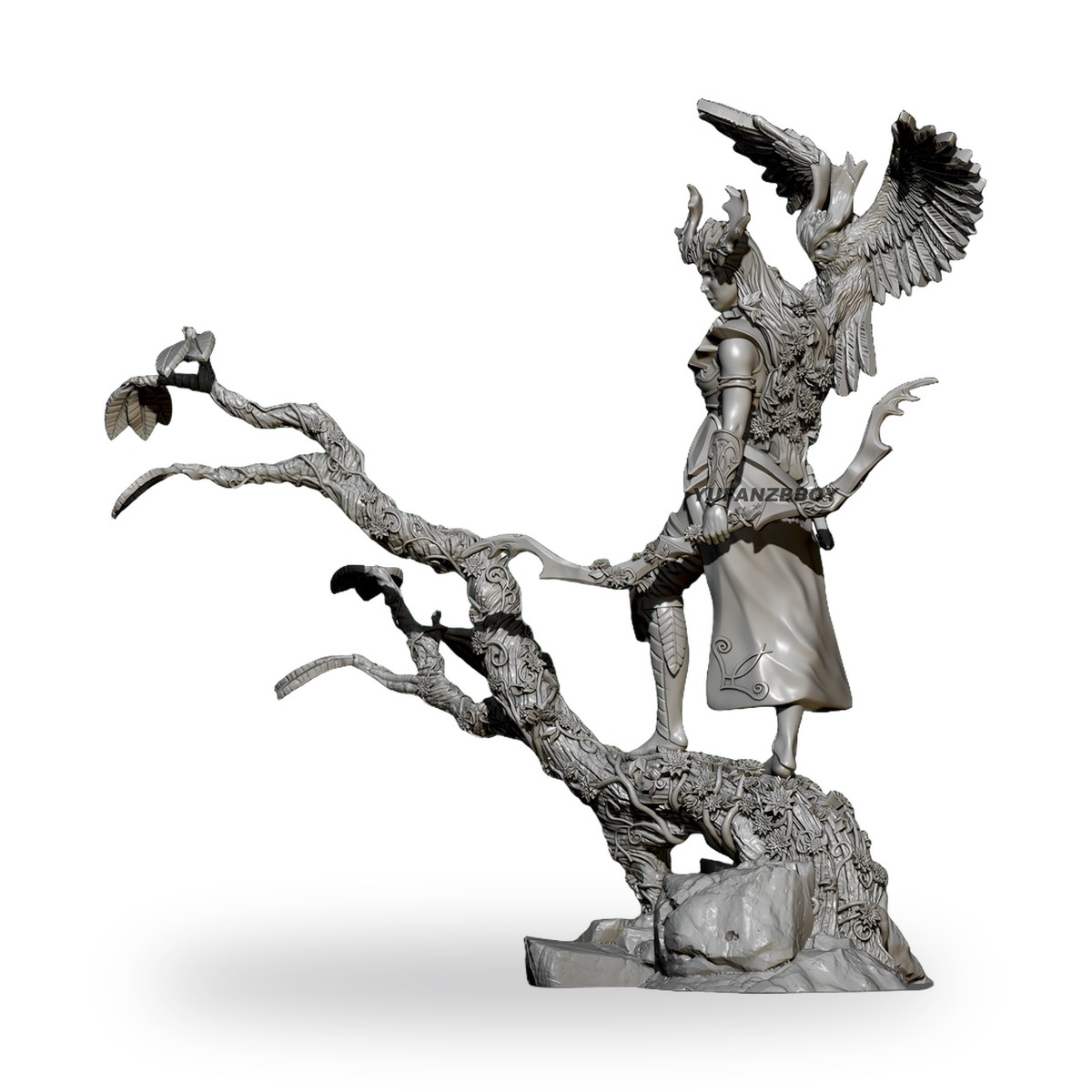 Ancient Elves Huntress Archer Falcon Resin Figure Kit - view 4