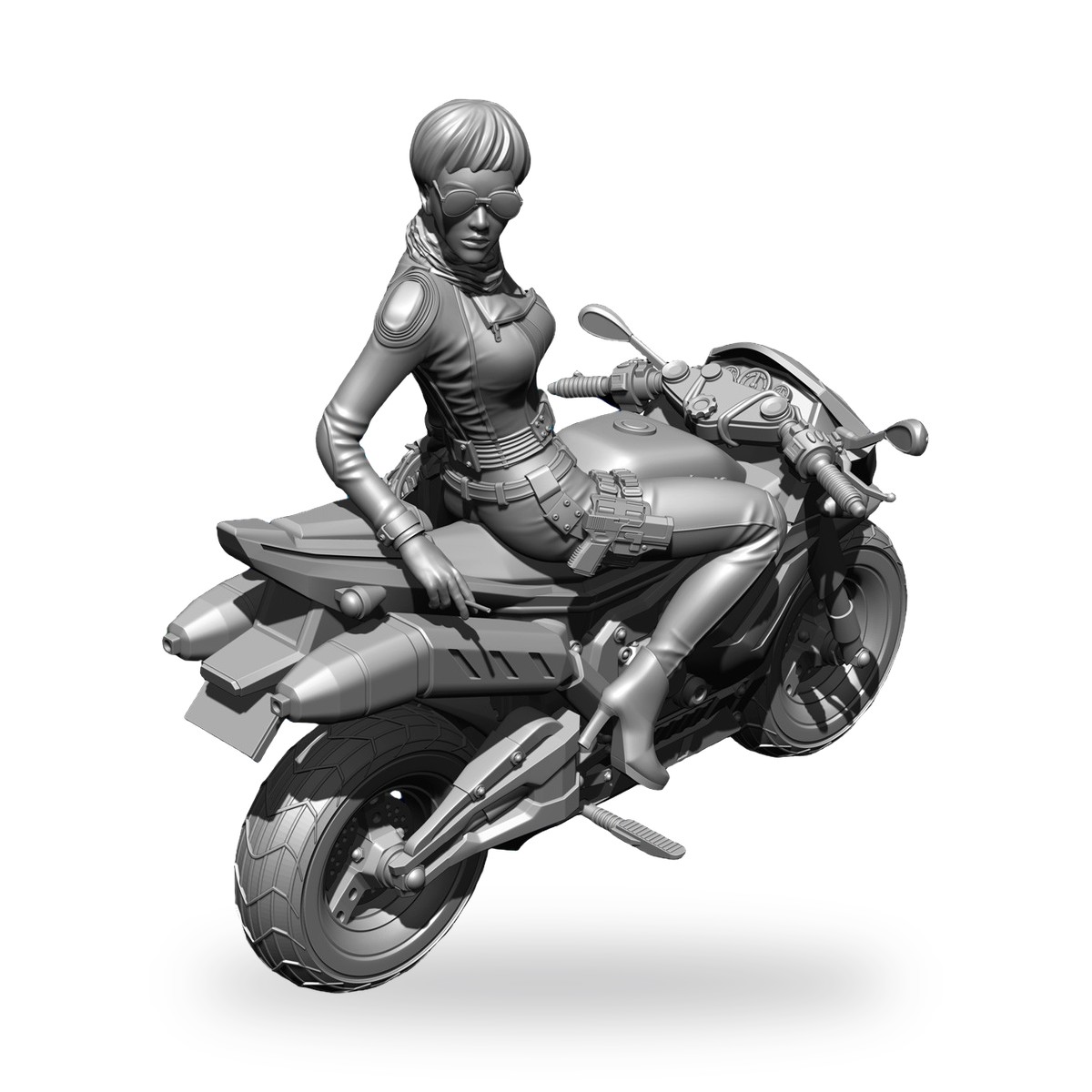 1/24 Resin Figure Kit Cool Rider Pin-Up Motorbike Model - view 3