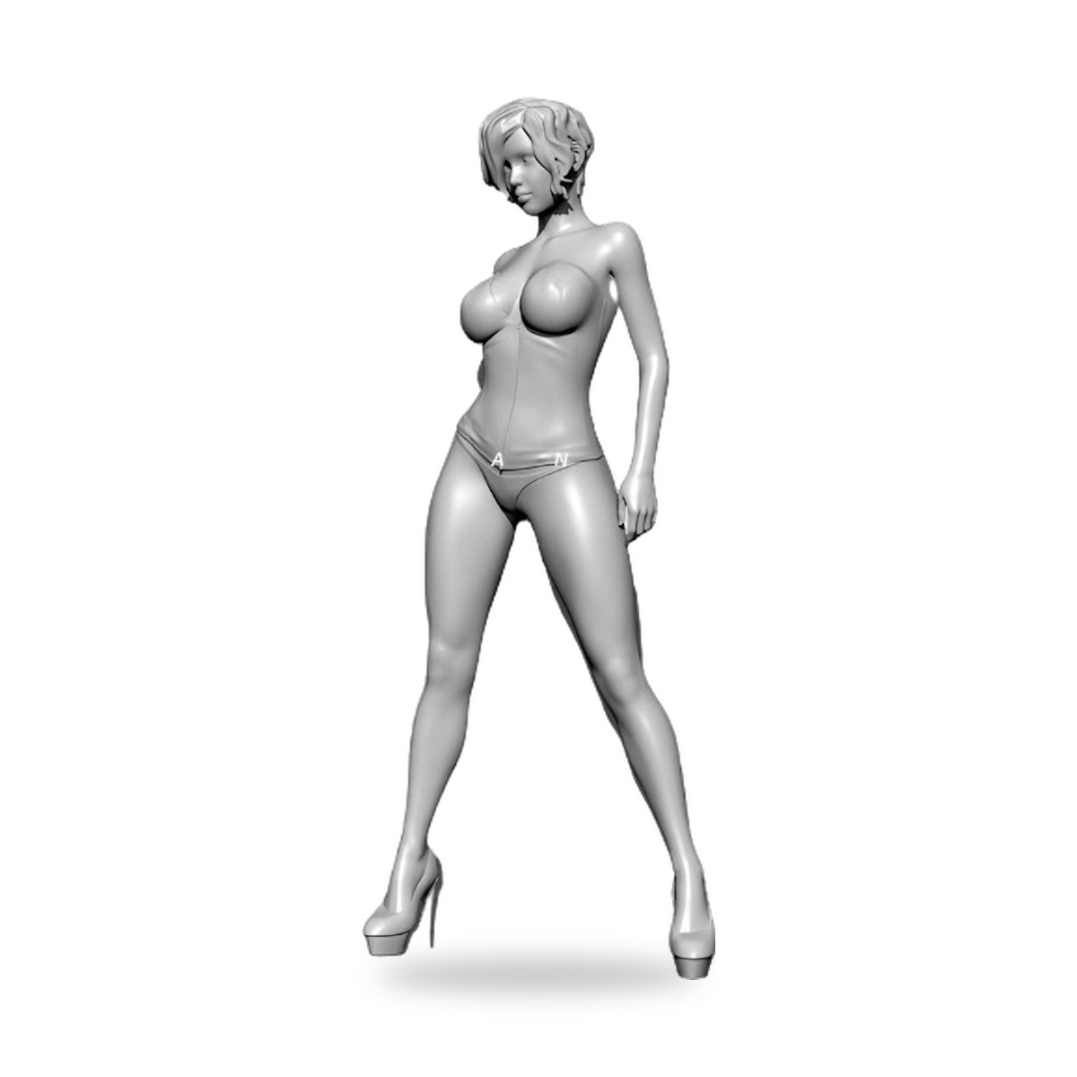 Pin-Up Runway Model Kit Female Short Hair Resin Figure - view 4