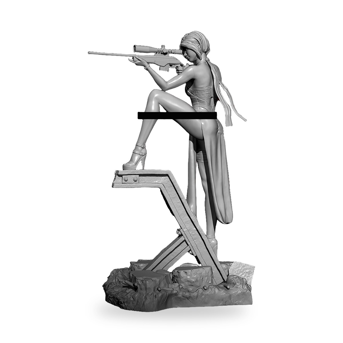 1/24 Female Assassin Sniper Undercover Resin Figure Kit - view 4