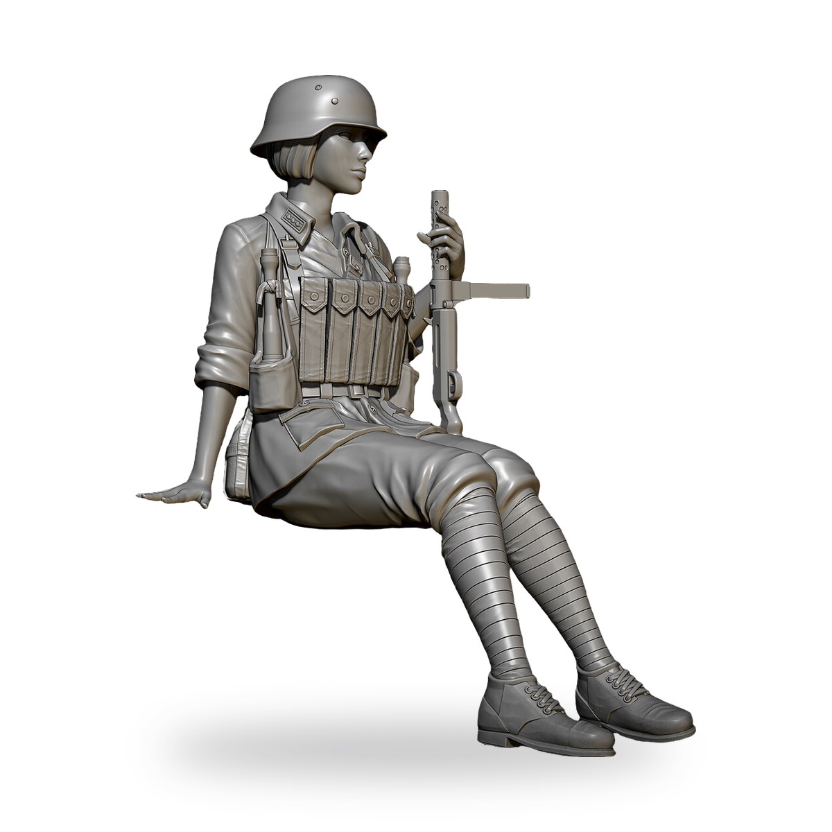 1/35 Armed Female Officer Resin Figure Model Kit - view 5