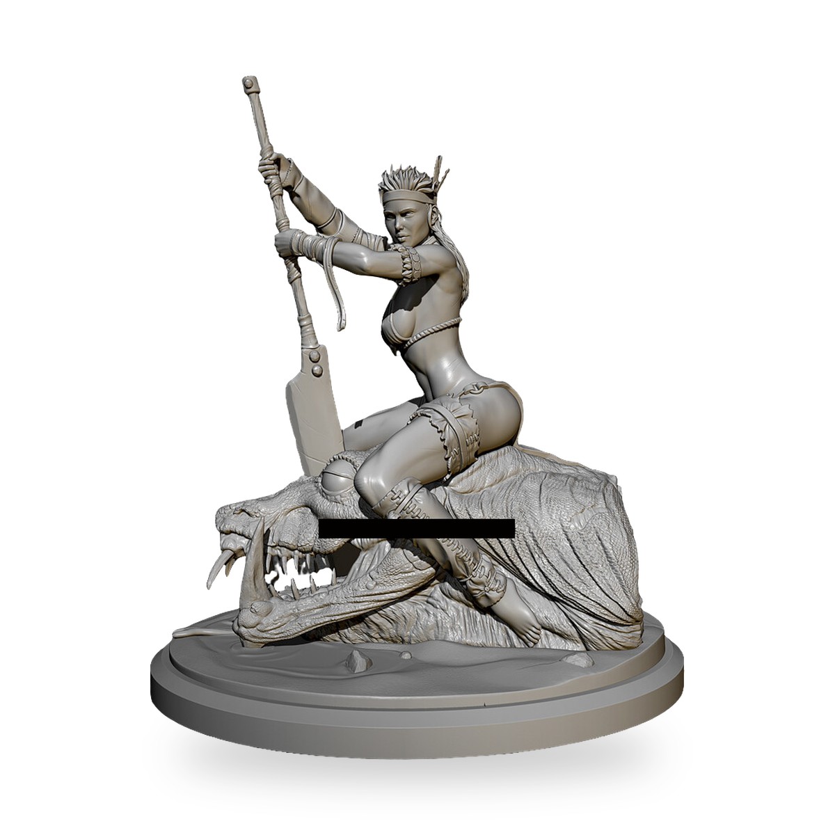 1/24 Fantasy Dragon Slayer Hunter Tribal Resin Figure Kit - view 5